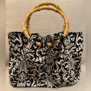 Vintage Banana Republic Damask Print Handbag